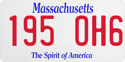 MA license plate 195OH6