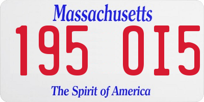 MA license plate 195OI5