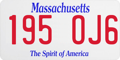 MA license plate 195OJ6