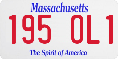 MA license plate 195OL1