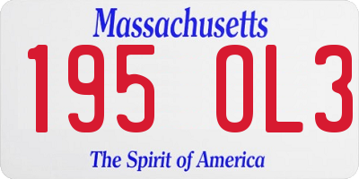 MA license plate 195OL3