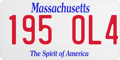 MA license plate 195OL4