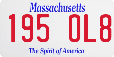 MA license plate 195OL8
