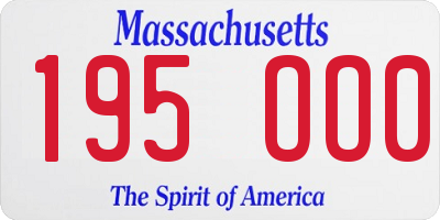 MA license plate 195OO0