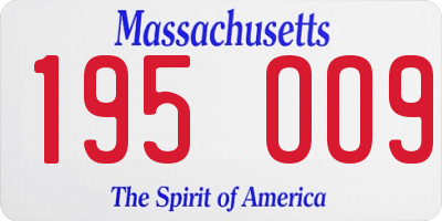MA license plate 195OO9