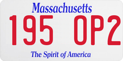 MA license plate 195OP2