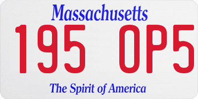 MA license plate 195OP5