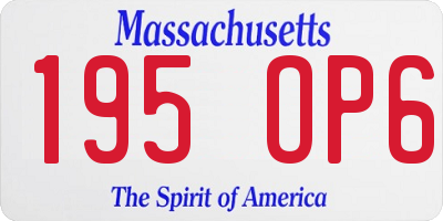 MA license plate 195OP6
