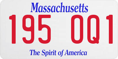 MA license plate 195OQ1