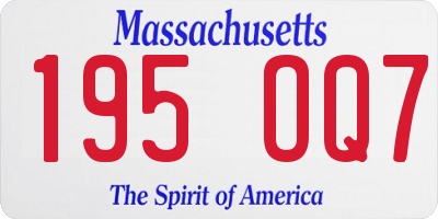 MA license plate 195OQ7