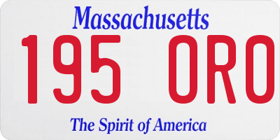 MA license plate 195OR0