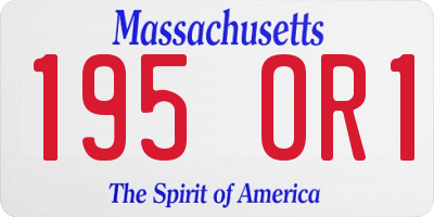 MA license plate 195OR1