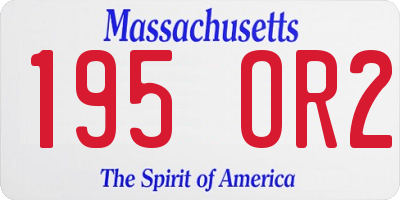MA license plate 195OR2