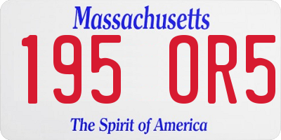 MA license plate 195OR5