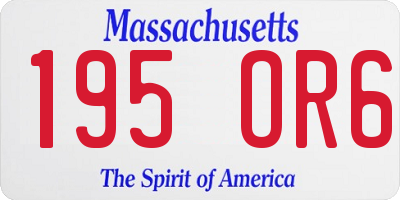 MA license plate 195OR6