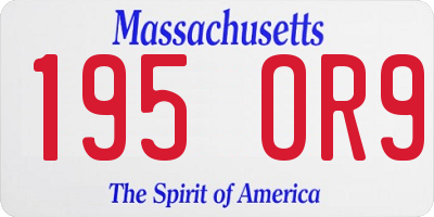 MA license plate 195OR9