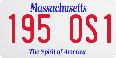 MA license plate 195OS1