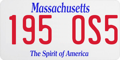 MA license plate 195OS5