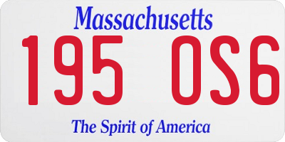 MA license plate 195OS6