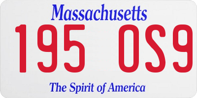 MA license plate 195OS9