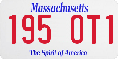 MA license plate 195OT1