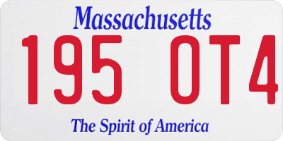MA license plate 195OT4