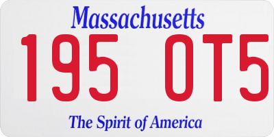 MA license plate 195OT5