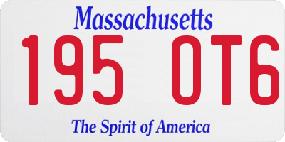 MA license plate 195OT6