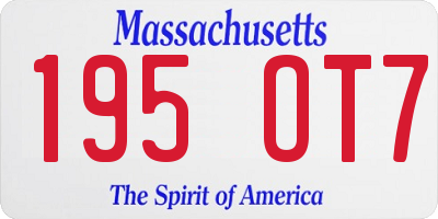 MA license plate 195OT7