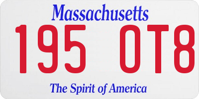 MA license plate 195OT8
