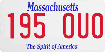 MA license plate 195OU0