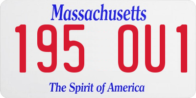 MA license plate 195OU1