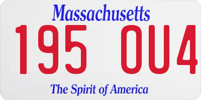 MA license plate 195OU4