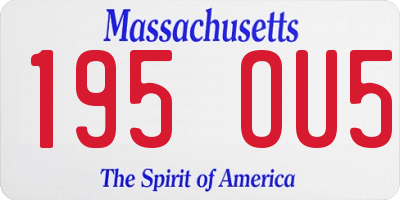 MA license plate 195OU5