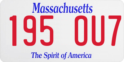 MA license plate 195OU7