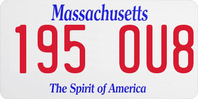 MA license plate 195OU8