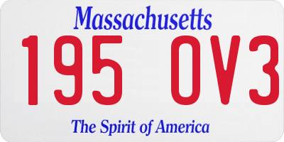 MA license plate 195OV3