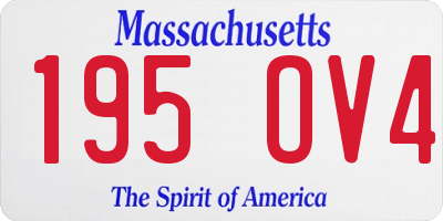 MA license plate 195OV4