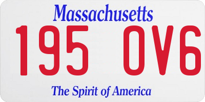 MA license plate 195OV6