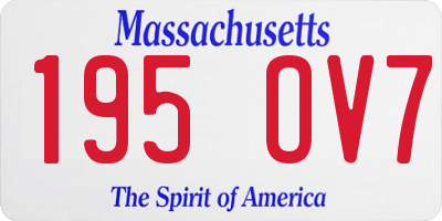 MA license plate 195OV7