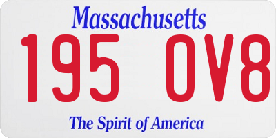 MA license plate 195OV8