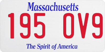MA license plate 195OV9