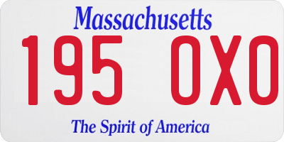 MA license plate 195OX0