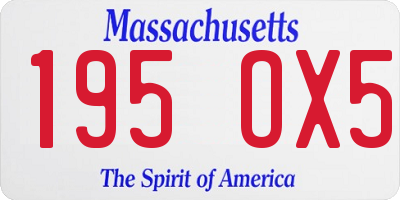 MA license plate 195OX5
