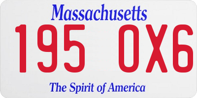 MA license plate 195OX6