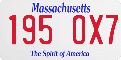 MA license plate 195OX7