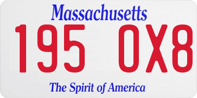 MA license plate 195OX8