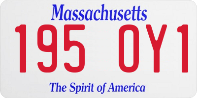 MA license plate 195OY1