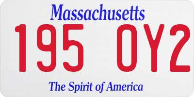 MA license plate 195OY2