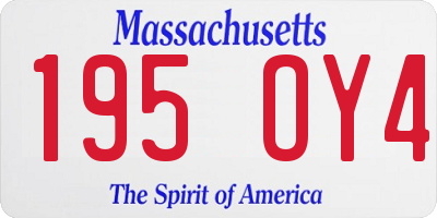 MA license plate 195OY4